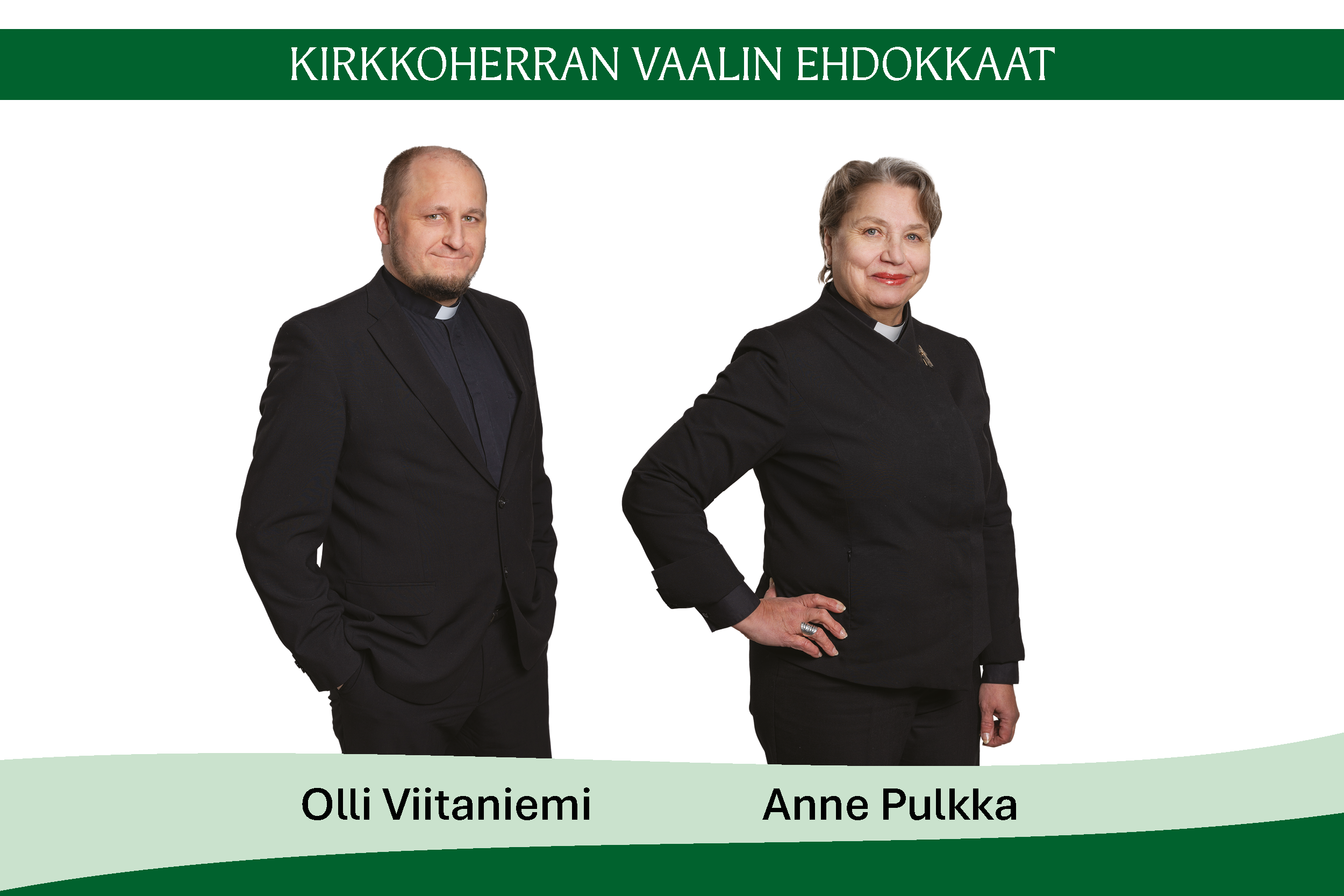 Pastori Olli Viitaniemi, Pastori Anne Pulkka.