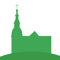 Vihreä Varpaisjärven Pyhän Mikaelin kirkon figuuri.