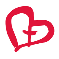 Yhteisvastuu logo punainen siveltimen piirtämä sydän 